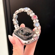 Colored Crystal Bead String Strap For iWatch Dopamine Diamond Strap s9 45mm Women's Strap S11 46mm S