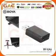 Boya BY-EA2 3.5mm TRS Female to USB Type-A Audio Microphone Adapter