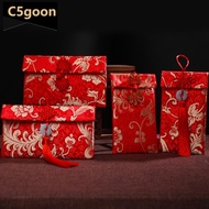 C5GOON Wedding Red Envelopes Brocade Red Envelopes New Year Birthday Red Packet Knot Button Jade Pen