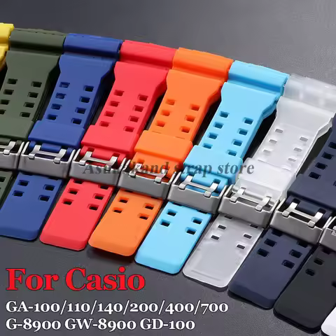 16mm Silicone Strap for Casio for G-SHOCK GA-100/110/140/200/400/700 G-8900 GW-8900 GD-100 Men Water