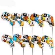 Kitten Cat Golf Iron Set Head Cover Golf Iron Stick Cover Club Iron Premium PU Leather Iron Cover Go