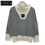 EVISU เสื้อสเวตเตอร์รีเวิร์ส สีเทา×ขาว ไซส์ 38【สินค้ามือสอง】