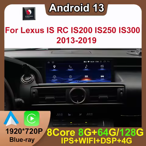 Android 13 Qualcomm 8+128G For Lexus RC IS 200 250 300 350 200t 300h Auto Carplay Car Dvd Player Nav