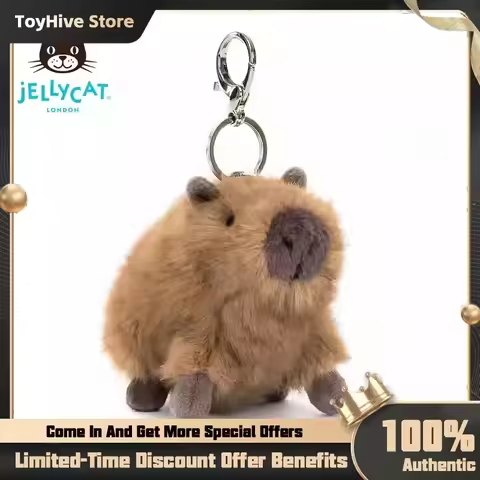 【IN STOCK】JELLYCAT UK Fun Cute Capybara Bag Pendant With Bag Jellycat Capybara Plush Keychain Birthd
