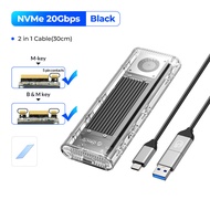 [พร้อมสต็อก] ORICO M2 SSD Case NVME SSD Enclosure M.2 To USB Type C กล่องฮาร์ดไดรฟ์โปร่งใสสำหรับ NVME PCIE NGFF SATA M/b Key SSD Disk(TCM2M-C3)