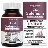 Total Selenium - 200 mcg, Plant-Based Selenium - Full Spectrum, Contains 4 Essential Organic Forms o