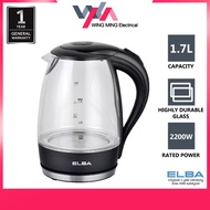 ELBA GLASS JUG KETTLE 1.7L EJK-F1723G(BK) - Borosilicate Glass Body with LED Light (1.7L)