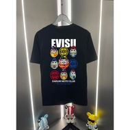 EVISU/God of Fortune 2026 Classic Round Neck Short-Sleeved T-Shirt Men Women Style Letter Printing R