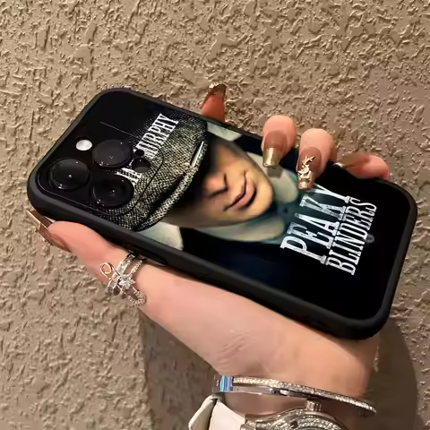 Thomas Shelby Peaky Blinders Phone Case For iPhone17 16 16e 15 14 13 12Plus Mini Pro Max Soft black 