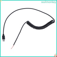 WU USB C Bare Wire Power Cable 5V Charging Cable USB C Male 2Pin Pigtail Cable For Various Use Charg