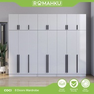 RUMAHKU 8X8FT WARDROBE WITH TOP SHELF WARDROBE / 8 kaki almari baju / almari baju