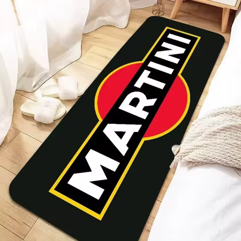 VIKAMA Flanne Racing Brand Runner Rug - ÖHLINS/Williams Martini Logos - Bold, Stylish - Bedroom Deco