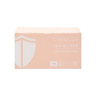 Medicos Sub Micron Surgical Face Mask 4Ply (Peach Crush) 50'S