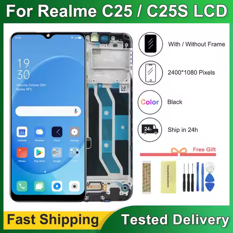 6.5" Display For OPPO Realme C25 RMX3193 RMX3191 LCD Screen Touch Digitizer Assembly For Realme C25S