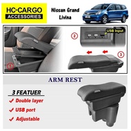 HC CARGO Nissan Grand Livina HC-13 Comfort Adjustable ArmRest (3 USB & LED)
