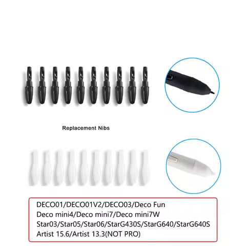 XP-Pen Standard Passive Pen Battery-free Stylus Replacement Nibs 50 Pieces for P01 / P05 Pen