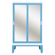 KIOSK ตู้เสื้อผ้าบานเลื่อนกระจก  WD-05 สีฟ้า