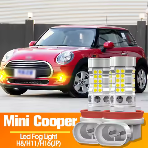 2pcs LED Fog Light Blub Lamp Canbus No Error H8 For Mini Cooper F55 F56 R56 F54 Clubman R55 F57 Conv
