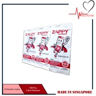 Zappy Ultimate Antiseptic & Antibacterial Alcohol Free Wipes, 100pcs/pkt, Kills harmful bacteria Fun
