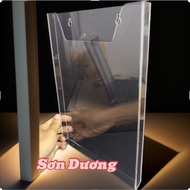 Vertical Transparent Wall-Mounted Mica Shelf for Flyers A3, A4, A5, A6 for agencies and businesses
