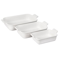 Set Of 3 Sizes Of Baking Trays 19/26/32 cm White Heritage 19/26/32 Rectangular Dishes