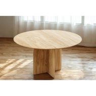 Kaituri Solid Wood Round Table / Table Kayu Solid