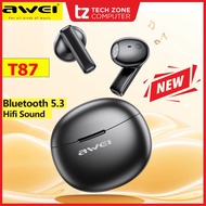 Awei T87 TWS Bluetooth Earphone Wireless Earbud 0.06s Low Latency Mini Gaming Earphones