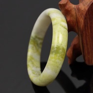 Natural Lantian Jade Bracelet Narrow version Bangle Xi'an Lantian Jade Flower Bracelet Narrow Strip Gift