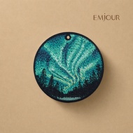 EMJOUR Double-Sided Embroidery Charm-Aurora | Attractions Landscape Journey Souvenirs Gifts Key Ring