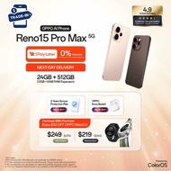 OPPO Reno15 Pro Max 5G 24GB (12+12) + 512GB | 200MP Camera | Telephoto | eSIM | 6500mAh | 80W SUPERV