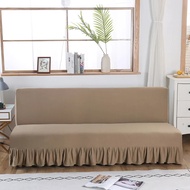 Căng armless Ga bọc đệm futon bọc ghế Sofa bọc ghế Tấm bọc giường với váy Tấm phủ ghế sofa vỏ bọc đồ