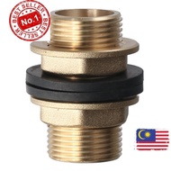 MC# Tube Adaptor, G1/2 G3/4 G1 Male Brass Bulkhead Fitting, Water Tank Joint Garden Hose Connectors 