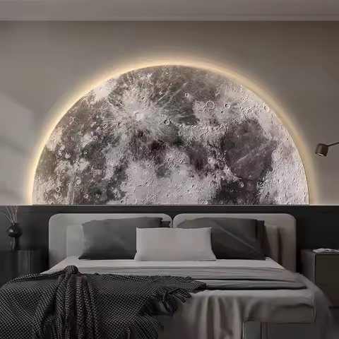 3D Sandstone Wall Lamp Foyer Living Room Bedroom Bedside Atmosphere Lamp Decoration Semi-circular So