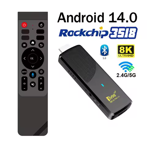 Android TV Stick TV98 ATV X10 HD 8K 4K Android 14 Smart Media Player RK3518 Quad core 5G 4G Wifi6 8G