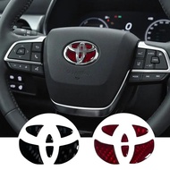 1PCS Carbon Fiber Car Steering Wheel Emblem Badge Sticker For Toyota Corolla Camry Yaris Rav4 Prado CHR TRD VIOS Car Accessories