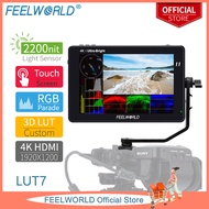 FEELWORLD LUT7 7นิ้ว2200Nits 3D LUT หน้าจอสัมผัส DSLR กล้อง Field Monitor Waveform VectorScope Histo