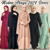 Jubah 2 In 1 Set Jubah Seluar Muslimah Lara Suit Jubah Seluar Baju Kurung Abaya Kurung Crepe Jubah C