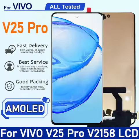 6.56 " AMOLED For vivo V25 Pro V2158 LCD Display Screen Touch Panel Digitizer Assembly Panel Replace