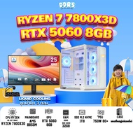 SETCOM + MONITOR/ BONMECOM2 คอมประกอบ / NEW RTX 5060 8GB / AMD AM5 RYZEN 7 7800X3D / Case เลือกแบบได