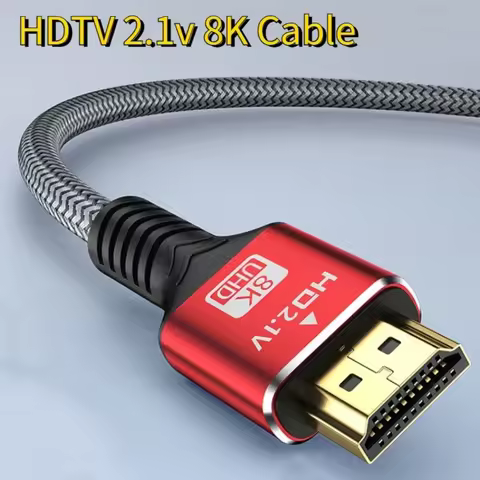 HDMI 2.1 Cable 8K 60Hz 48Gbps High Speed HDR 3D 4K 144Hz Audio Video Cord 0.5m 1m 2m 3m 5m for TV Co