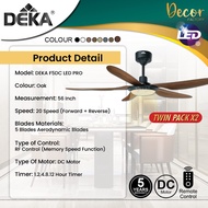 [TWIN PACK] DEKA F5DC LED PRO 56" 46" FANZO TURBO 56" 42" 5 Blades DC Motor Ceiling Fan With Light K