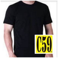 KAOS OBLONG C59 POLOS BLACK / OBLONG PRIA DAN WANITA C59 COTTON COMBAD 24S HITAM