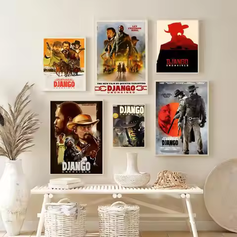 Movie D-DJANGO UNCHAINED Painting Calligraphy Eco HD Canvas Wall Art with Optional Inner Frame | Hal