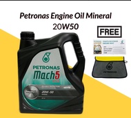 100% GENUINE Petronas Mach 5 Plus 20W50 4L Engine Motor Oil Fluid for Perodua Proton Car Mineral Oil