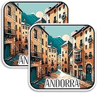 Andorra Magnet 4 inch 2 Pack Vinyl for Souvenir Gift Refrigerator Fridge Dishwasher ID 44999