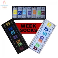 GILL 7pairs Week Socks Casual Fashion Sports Crew