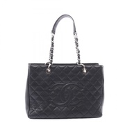 【二手】香奈兒 Matelassé Grand Shopping Tote Bag GST A50995 黑色魚子醬紋小牛皮（粒面小牛皮）GST 鏈條手提包 女士