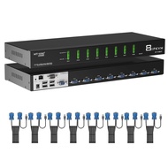 MT-VIKI 8 Port IP KVM Console,Rack Mount KVM Over IP for Remote Access, 1 Local & 1 Remote Access, I