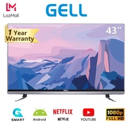 GELL TV 43inch Smart TV flat screen tv FHD TV Built-in YouTube /Netflix Multiport Android LED TV