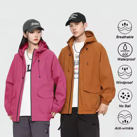 Unisex Windproof Waterproof Sport Jacket Men Women Outdoor Camping Fishing Hooded Sport Jacket Runni